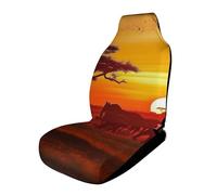 Rrtsmsgh African Animal Sunset Car Seat Cover Front Seats Protector - Universal Fit, Non-Slip & Stretch 1PCS Automotive Seat Covers for Sedans, SUVs, Trucks