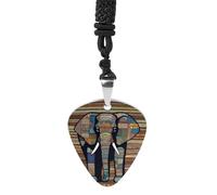 Rrtsmsgh African Elephant Guitar Pick Necklace for Men & Women, Titanium Steel Guitar Plectrum Pendant, Music Lover Gift for Guitarists, Musicians, Rock Fans