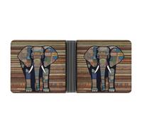 Rrtsmsgh African Elephant Wallet for Men & Women Ultra Slim PU Leather Bifold Wallet, Credit Card Holder for Travel