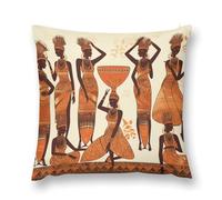 Rrtsmsgh African Tribal Woman Pillow Covers, Square Throw Pillow Case with Hidden Zipper, Soft Double-Sided Decorative Pillowcases for Couch Sofa Bedroom Car, 26 "x26