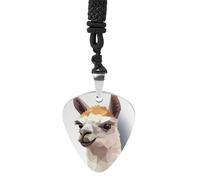 Rrtsmsgh Alpaca Avatar Guitar Pick Necklace for Men & Women, Titanium Steel Guitar Plectrum Pendant, Music Lover Gift for Guitarists, Musicians, Rock Fans
