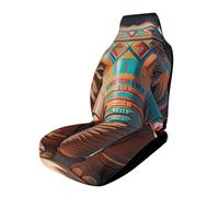 Rrtsmsgh Aztec Elephant Car Seat Cover Front Seats Protector - Universal Fit, Non-Slip & Stretch 1PCS Automotive Seat Covers for Sedans, SUVs, Trucks