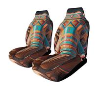 Rrtsmsgh Aztec Elephant Car Seat Cover Front Seats Protector - Universal Fit, Non-Slip & Stretch 2PCS Automotive Seat Covers for Sedans, SUVs, Trucks
