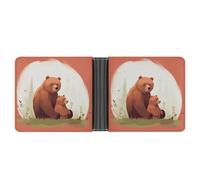 Rrtsmsgh Bear Hug Wallet for Men & Women Ultra Slim PU Leather Bifold Wallet, Credit Card Holder for Travel