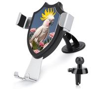 Rrtsmsgh Beautiful Cockatoo Bird Flower Car Phone Holder, Universal Adjustable Auto Phone Holder - Strong Suction Cup, Air Vent Cellphone Stand Car Mount for 4-6 Inch Phones