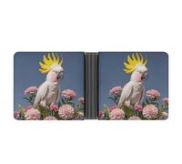 Rrtsmsgh Beautiful Cockatoo Bird Flower Wallet for Men & Women Ultra Slim PU Leather Bifold Wallet, Credit Card Holder for Travel
