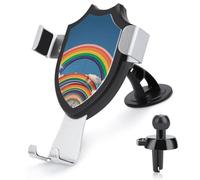 Rrtsmsgh Beautiful World Rainbow Car Phone Holder, Universal Adjustable Auto Phone Holder - Strong Suction Cup, Air Vent Cellphone Stand Car Mount for 4-6 Inch Phones