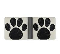 Rrtsmsgh Black And White Paw Print Wallet for Men & Women Ultra Slim PU Leather Bifold Wallet, Credit Card Holder for Travel