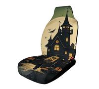 Rrtsmsgh Black Haunted Mansion Car Seat Cover Front Seats Protector - Universal Fit, Non-Slip & Stretch 1PCS Automotive Seat Covers for Sedans, SUVs, Trucks