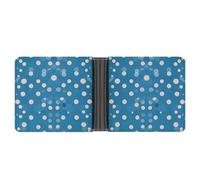 Rrtsmsgh Blue Polka Dot Pattern Wallet for Men & Women Ultra Slim PU Leather Bifold Wallet, Credit Card Holder for Travel