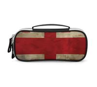 Rrtsmsgh British Flag Pencil Case Large Capacity, Small PU Leather Makeup Bag with Zipper & Handle, Portable Pencil Pouch for Office, Cosmetic Storage