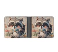 Rrtsmsgh Cartoon Cute Raccoon Wallet for Men & Women Ultra Slim PU Leather Bifold Wallet, Credit Card Holder for Travel