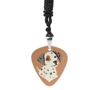 Rrtsmsgh Cartoon Dog Avatar Guitar Pick Necklace for Men & Women, Titanium Steel Guitar Plectrum Pendant, Music Lover Gift for Guitarists, Musicians, Rock Fans