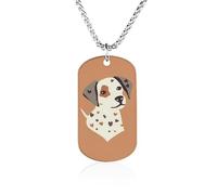 Rrtsmsgh Cartoon Dog Avatar Necklace Titanium Steel Rectangle Pendants, Chain Necklace Jewelry Gift for Men Women