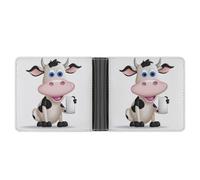 Rrtsmsgh Cartoon Milk Cow Wallet for Men & Women Ultra Slim PU Leather Bifold Wallet, Credit Card Holder for Travel