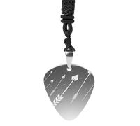 Rrtsmsgh Cartoon White Arrow Guitar Pick Necklace for Men & Women, Titanium Steel Guitar Plectrum Pendant, Music Lover Gift for Guitarists, Musicians, Rock Fans