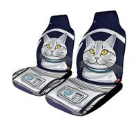 Rrtsmsgh Cat in Spacess Car Seat Cover Front Seats Protector - Universal Fit, Non-Slip & Stretch 2PCS Automotive Seat Covers for Sedans, SUVs, Trucks