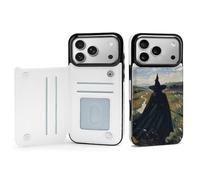 Rrtsmsgh Compatible with iPhone 17 Pro Max Wallet Case with Card Holder, Durable Shockproof Phone Cover PU Leather The Witch of Darkness Phone 17 Case for Women Men