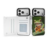Rrtsmsgh Compatible with iPhone 17 Pro Max Wallet Case with Card Holder, Durable Shockproof Phone Cover PU Leather Peace Tree Frog Phone 17 Case for Women Men