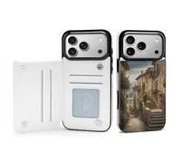 Rrtsmsgh Compatible with iPhone 17 Pro Max Wallet Case with Card Holder, Durable Shockproof Phone Cover PU Leather Italy Tuscan Phone 17 Case for Women Men