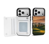 Rrtsmsgh Compatible with iPhone 17 Pro Wallet Case with Card Holder, Durable Shockproof Phone Cover PU Leather Italy Tuscan Phone 17 Case for Women Men
