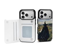 Rrtsmsgh Compatible with iPhone 17 Pro Wallet Case with Card Holder, Durable Shockproof Phone Cover PU Leather The Witch of Darkness Phone 17 Case for Women Men