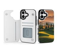 Rrtsmsgh Compatible with iPhone 17 Wallet Case with Card Holder, Durable Shockproof Phone Cover PU Leather Italy Tuscan Phone 17 Case for Women Men