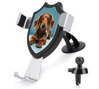 Rrtsmsgh Cute Dachshound Dogs Car Phone Holder, Universal Adjustable Auto Phone Holder - Strong Suction Cup, Air Vent Cellphone Stand Car Mount for 4-6 Inch Phones