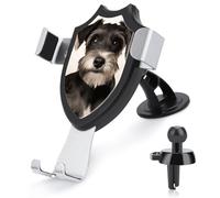 Rrtsmsgh Cute Schnauzer Car Phone Holder, Universal Adjustable Auto Phone Holder - Strong Suction Cup, Air Vent Cellphone Stand Car Mount for 4-6 Inch Phones