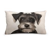 Rrtsmsgh Cute Schnauzer Pillow Cover, Rectangle Throw Pillowcase with Hidden Zipper, Soft Plush Pillow Case for Sofa Bed, Living Room Decor, 8"x12"