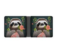 Rrtsmsgh Cute Sloth Wallet for Men & Women Ultra Slim PU Leather Bifold Wallet, Credit Card Holder for Travel