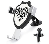 Rrtsmsgh Dog Paw Print Love Heart Car Phone Holder, Universal Adjustable Auto Phone Holder - Strong Suction Cup, Air Vent Cellphone Stand Car Mount for 4-6 Inch Phones