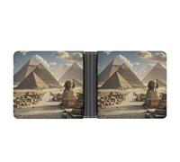 Rrtsmsgh Egyptian Pyramids Wallet for Men & Women Ultra Slim PU Leather Bifold Wallet, Credit Card Holder for Travel