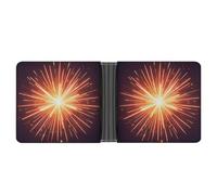 Rrtsmsgh Explosion Firework 3D Wallet for Men & Women Ultra Slim PU Leather Bifold Wallet, Credit Card Holder for Travel