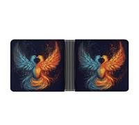Rrtsmsgh Fire And Water Phoenix Wallet for Men & Women Ultra Slim PU Leather Bifold Wallet, Credit Card Holder for Travel