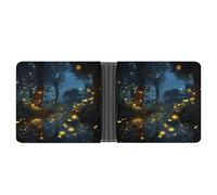 Rrtsmsgh Fireflies Wallet for Men & Women Ultra Slim PU Leather Bifold Wallet, Credit Card Holder for Travel