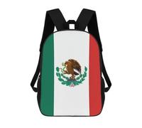 Rrtsmsgh Flag Of Mexico Backpack 17 Inch Heavy Duty Casual Daypack | Adjustable Padded Straps, Durable 600D Polyester, Lightweight Laptop Backpack, Large Capacity Backpack for Work Travel Hiking
