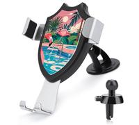 Rrtsmsgh Flamingo and Swimming Pool Car Phone Holder, Universal Adjustable Auto Phone Holder - Strong Suction Cup, Air Vent Cellphone Stand Car Mount for 4-6 Inch Phones