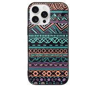 Rrtsmsgh for iPhone 16 Case Crystal Glass Phone Cover, Slim Shockproof Drop Protection, Durable Phone Cover Anti Yellowing Unique Aztec Pattern iPhone 16 Pro Max Case for Men Women