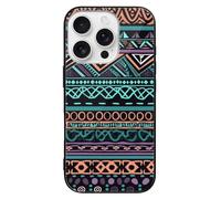 Rrtsmsgh for iPhone 16 Case Crystal Glass Phone Cover, Slim Shockproof Drop Protection, Durable Phone Cover Anti Yellowing Unique Aztec Pattern iPhone 16 Pro Case for Men Women