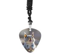 Rrtsmsgh Funny Cute Squirrel Guitar Pick Necklace for Men & Women, Titanium Steel Guitar Plectrum Pendant, Music Lover Gift for Guitarists, Musicians, Rock Fans
