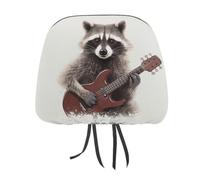 Rrtsmsgh Funny Raccoon Car Headrest Covers Universal 11 X 10.6 Inch - Soft Elastic Head Rest Cover, 2 Pack Car Headrest Protector for Women Men
