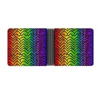 Rrtsmsgh Gay Pride Rainbow Pattern Wallet for Men & Women Ultra Slim PU Leather Bifold Wallet, Credit Card Holder for Travel