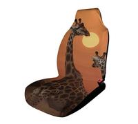 Rrtsmsgh Giraffe at Sunset Car Seat Cover Front Seats Protector - Universal Fit, Non-Slip & Stretch 1PCS Automotive Seat Covers for Sedans, SUVs, Trucks