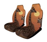 Rrtsmsgh Giraffe at Sunset Car Seat Cover Front Seats Protector - Universal Fit, Non-Slip & Stretch 2PCS Automotive Seat Covers for Sedans, SUVs, Trucks