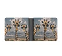 Rrtsmsgh Giraffes Wearing Sunglasses Wallet for Men & Women Ultra Slim PU Leather Bifold Wallet, Credit Card Holder for Travel