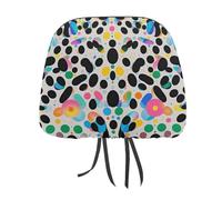 Rrtsmsgh Glitter Rainbow Polka Dot Car Headrest Covers Universal 11 X 10.6 Inch - Soft Elastic Head Rest Cover, 2 Pack Car Headrest Protector for Women Men