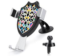 Rrtsmsgh Glitter Rainbow Polka Dot Car Phone Holder, Universal Adjustable Auto Phone Holder - Strong Suction Cup, Air Vent Cellphone Stand Car Mount for 4-6 Inch Phones
