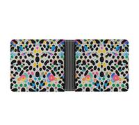 Rrtsmsgh Glitter Rainbow Polka Dot Wallet for Men & Women Ultra Slim PU Leather Bifold Wallet, Credit Card Holder for Travel