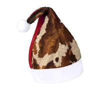 Rrtsmsgh Glitter Sequin Christmas Hat Funny Soft Xmas Cap Adult, Abstract Cow Skin Santa Hat for New Year Party, Red-style
